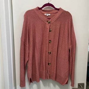 Madewell Pink Cotton Button up Cardigan